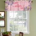 thumbnail image 3 of Happy Mother's Day Curtain Valances for Windows, Kitchen Valance Window Treatments Panel 2 Pack, Pink Love Heart Purple Spring Floral Rod Pocket Short Curtains for Bathroom Bedroom 54 x 18 Inch, 3 of 8