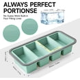 thumbnail image 2 of 2-Pack Silicone Freezer Tray with Lid - 1 Cup / 4 Compartment Soup Freezer Container for Broth, Sauce & Meal Prep - Large Ice Cube Tray for Whiskey - Stackable, Easy Release, Oven Safe, 2 of 2