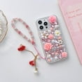thumbnail image 5 of for iPhone 13 Pro Max Bling Case with Strap, Luxury Glitter Rhinestone Diamond Crystal Sparkle Rose Flower Pearl Floral Bracelets Soft Bumper Protective Case Cover for Women Girls Yellow, 5 of 16