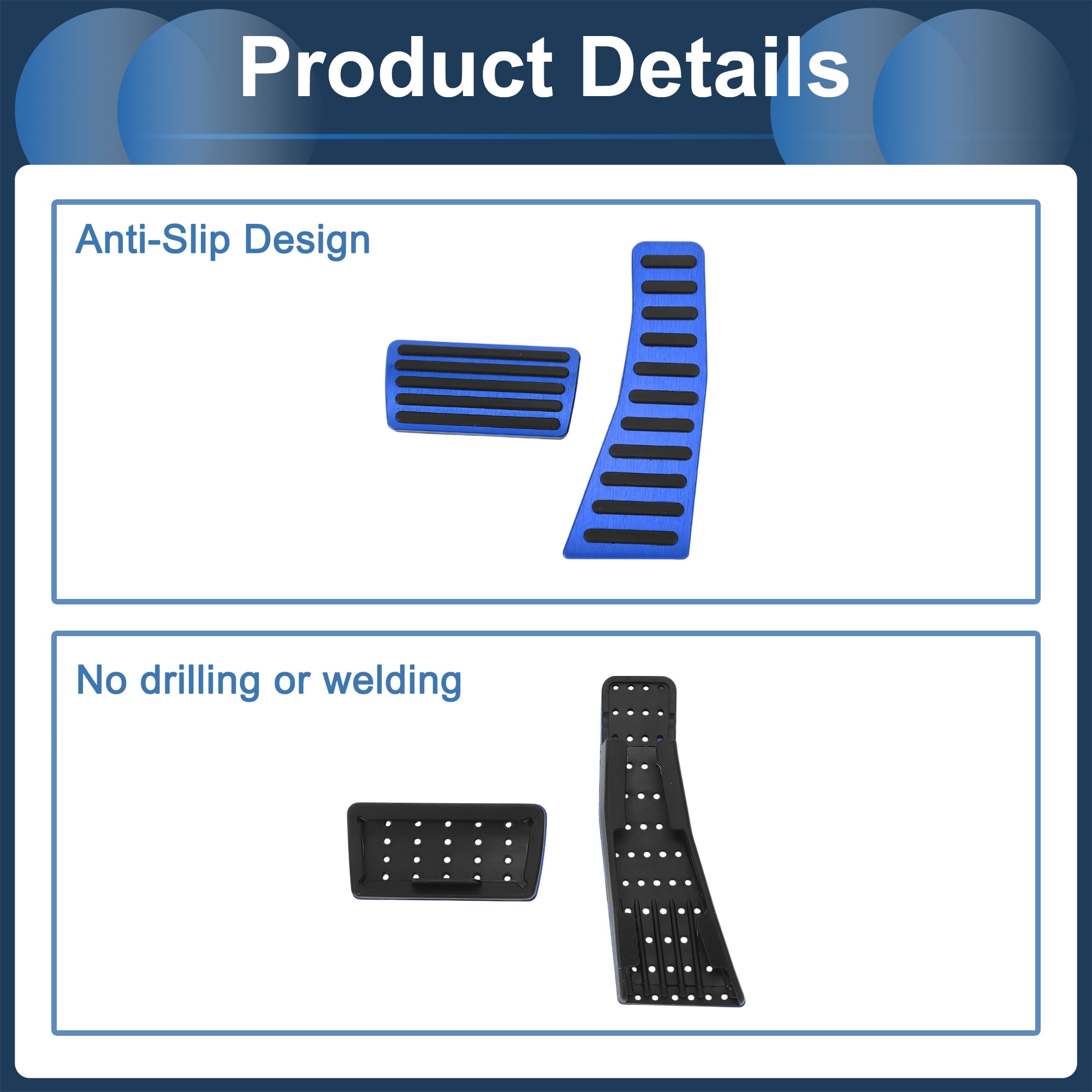 Unique Bargains Foot Pedal Pads for Honda Civic 2006-2009 Aluminum Alloy Blue