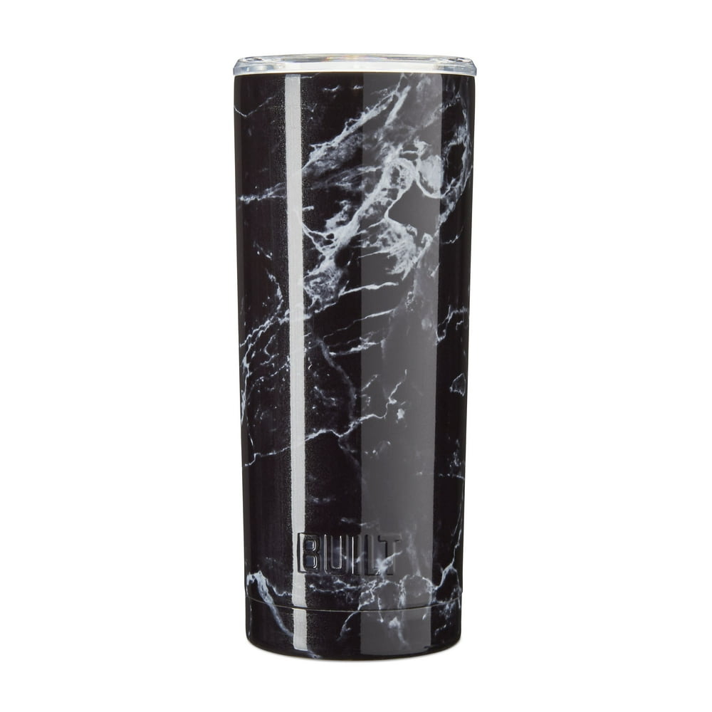 Built 20-ounce Double Wall Stainless Steel Vacuum Insulated Tumbler, Black Marble - Walmart.com ...
