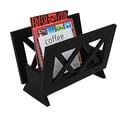 thumbnail image 2 of oceanstar Contemporary Solid Wood Magazine Rack, Mahogany Finished, Black, M1125, 2 of 4