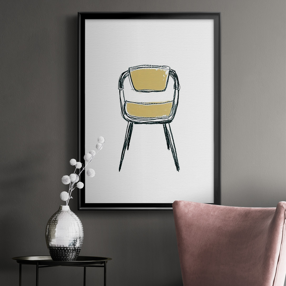 Take a Seat II Premium Framed Print, in Gold, Black, or Silver - Ready to Hang
