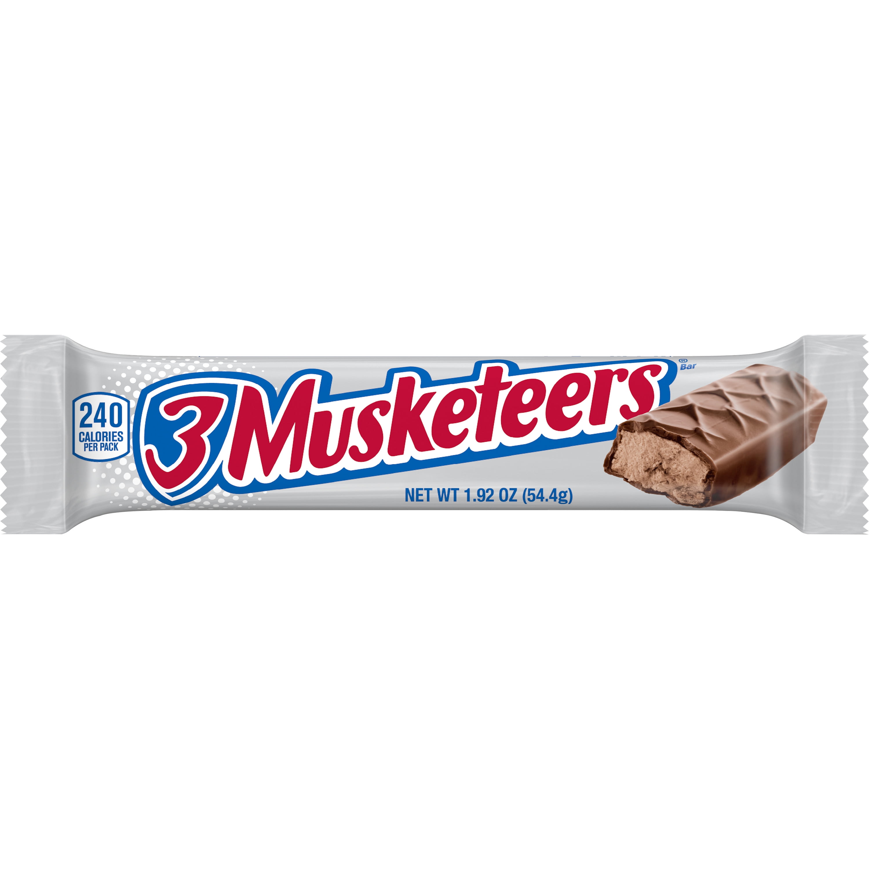 3 Musketeers Candy Milk Chocolate Bar, Full Size - 1.92 oz