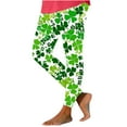 thumbnail image 3 of lcziwo Clearance Items, St Patricks Day Leggings for Women Casual Stretchy High Waisted Yoga Pants Trendy Shamrock Print Running Leggings Full Length Tight Trousers Multicolor XXL, 3 of 7