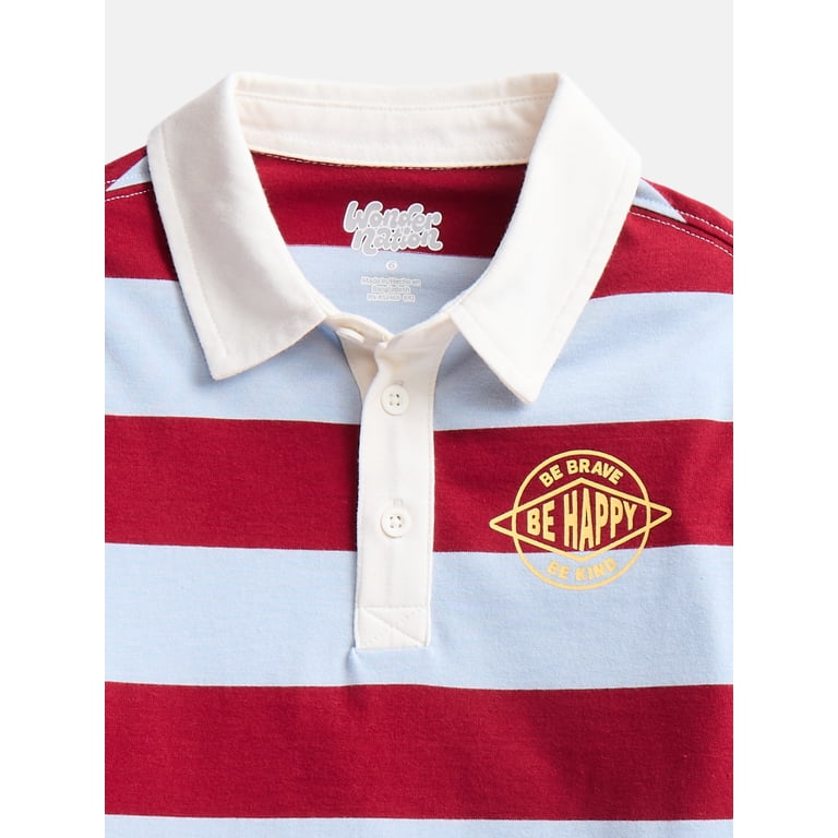 Wonder Nation Little Boys' Rugby Polo with Short Sleeves photo 2
