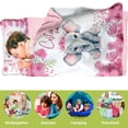 thumbnail image 3 of Personalized Elephant Nap Mat for Toddlers, Custom Floral Sleeping Bag with Nap Blanket, Pink Flower Theme Roll Up Mat for Preschool or Daycare(Cushions + Pillows22.5"x55"+Blanket size: 33.5" x 45"), 3 of 8