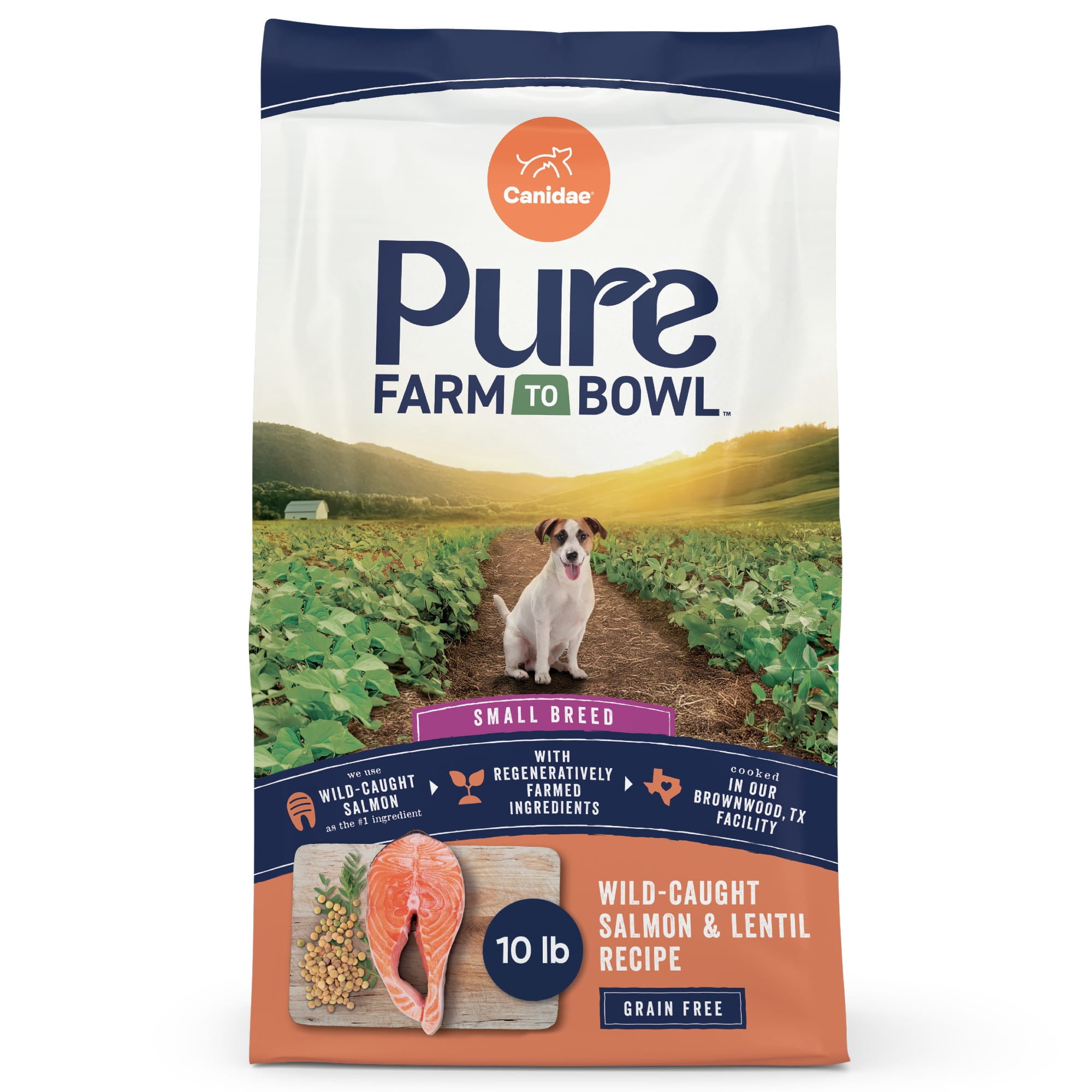 Canidae Pure Farm To Bowl Wild-Caught Salmon & Lentil, Small Breed Recipe Dog Food, 10 lbs.
