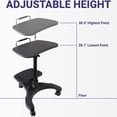 thumbnail image 3 of Aidata Ergonomic Sit-Stand Mobile Laptop Cart Work Station with Printer Shelf., 3 of 7