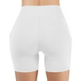 thumbnail image 5 of Arnsht Biker Shorts Women with Pockets High Waisted Stretch Underpants Workout Spandex Tummy Control Gym Running Yoga Shorts White XL, 5 of 9