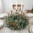 thumbnail image 3 of Olive Leaf Wreath Indoor Door Decoration – Faux Greenery Boxwood Garland with Ribbon Bow, Round Wall Hanging Front Door & Fireplace Décor, All-Season Home Accent, 3 of 4