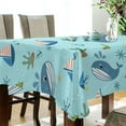 thumbnail image 3 of GZHJMY Dolphin Square Tablecloth, Waterproof Stain Wrinkle Resistant Washable Polyester Table Cover for Picnic Dinner Holiday Kitchen Party Decor, 60 x 60 in Home Decor, 3 of 7
