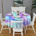 thumbnail image 2 of Colorful Tie Dye Pattern Round Tablecloth 60"x60",Wrinkle Wipeable Table Cloth for Kitchen Dining Room Picnic Patio Party, 2 of 6