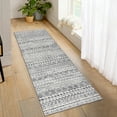 thumbnail image 2 of Hasoo Runner Rug 2' x 6' Modern Moroccan Geometric Rug Non-Slip Lightweight Kitchen Rug Non-Shedding Indoor Floor Carpet for Kitchen Bedroom Bathroom, Gray, 2 of 6