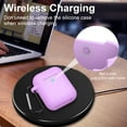 thumbnail image 2 of AirPods Case, Full Protective Silicone AirPods Accessories Cover Compatible with AirPods 1&2 Wireless and Wired Charging Case(Front LED Visible),Light Purple, 2 of 8