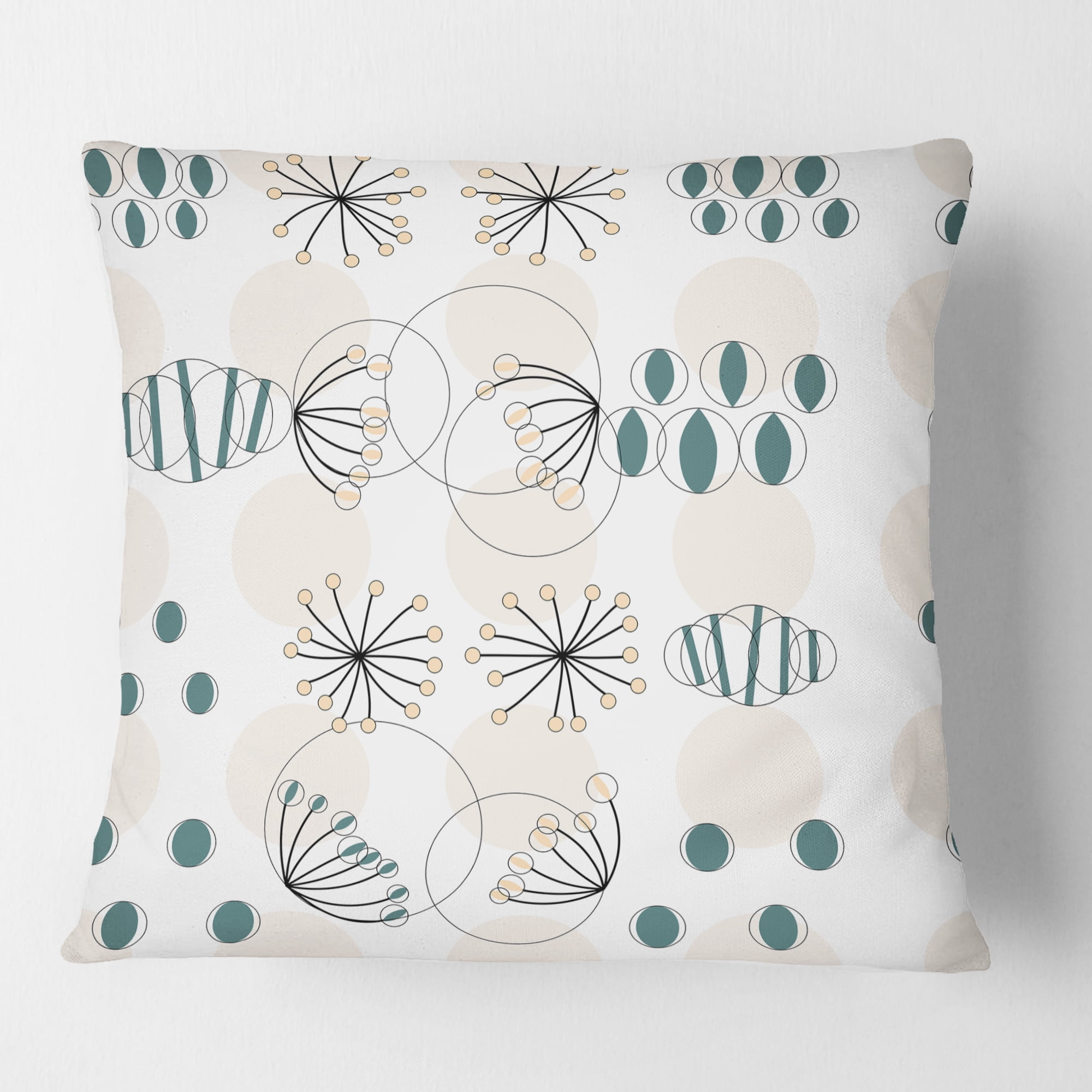 Designart Modern abstract geometric pattern' Mid-Century Modern Throw Pillow - 16x16