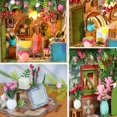 thumbnail image 3 of Kit de casa de muñecas en miniatura para hacer tú mismo, casa de muñecas de madera con luces LED, 3 of 8