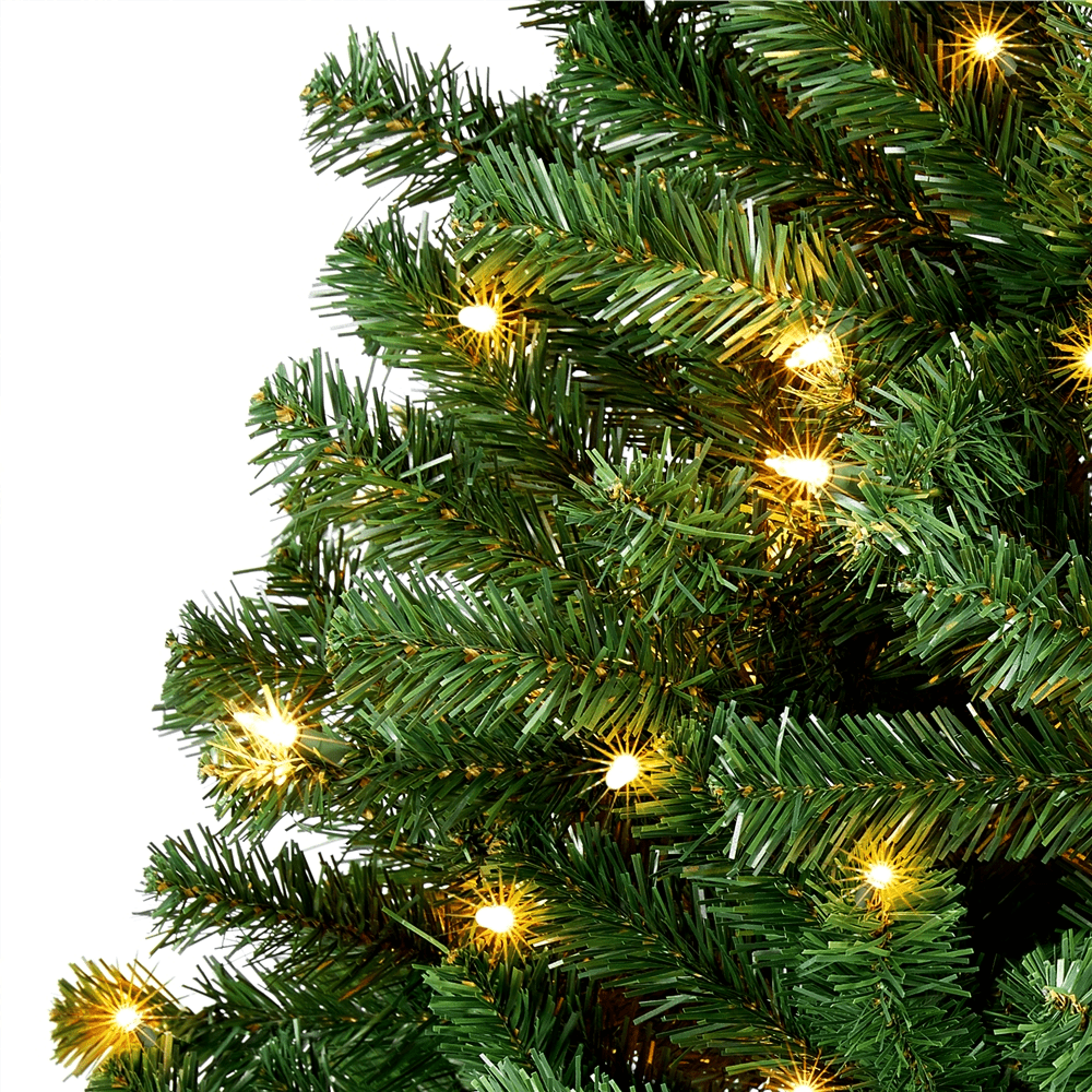 Alden Design Clear Prelit Incandescent Green Hinged Spruce Artificial Christmas Tree, 4.5'