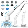 thumbnail image 4 of HOOFUN Electric Spin Scrubber, Cordless Rotary Bath Cleaning Brush, Power Scrubber with Long Handle & 8 Replaceable Heads, Adjustable Arm, ABS Electric Cleaners for Bathroom Floor, 4 of 8