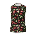 thumbnail image 6 of Lsque Sweet Red Cherry Print Men's Cotton Blend Sleeveless Muscle Shirts (S-3XL)- Moisture Wicking, Odor Protection, UPF 30+,3X-Large, 6 of 8