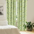 thumbnail image 2 of Floral Curtains 2 Panels Set, Abstract Flourish Inspired by Blossoming Nature of Gentle Spring, Window Drapes for Living Room Bedroom, 56"W X 84"L, Apple Green Cadet Blue, by Ambesonne, 2 of 5