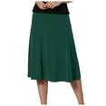 thumbnail image 2 of kamemir Women's Solid Ombre Lightweight Flare Midi Pull On Closure Skirt S-XXL Plus Size(F,M), 2 of 5
