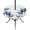 White Blue, variant on Spring Floral Hummingbird Round Outdoor Tablecloth with Umbrella Hole Zipper, Pastoral Rustic Botanical Flowers Elastic Fitted Table Cover, Waterproof Table Cloth for Patio Picnic Party Fits 36"-44"