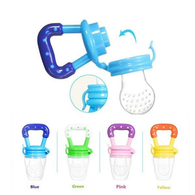 Food Feeder Baby Fruit Feeder Pacifier (3 Pcs) with 6 Different Sized  Silicone Pacifiers 2 PCS Silicone Baby Food Dispensing Spoon 90ML with 2  Baby