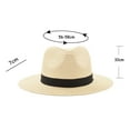 thumbnail image 2 of Tejiojio Fall Clearance Unisex Wide Straw-Hat Straw Sunshade Panama Roll Up Fedora Beach Sun Hat, 2 of 2