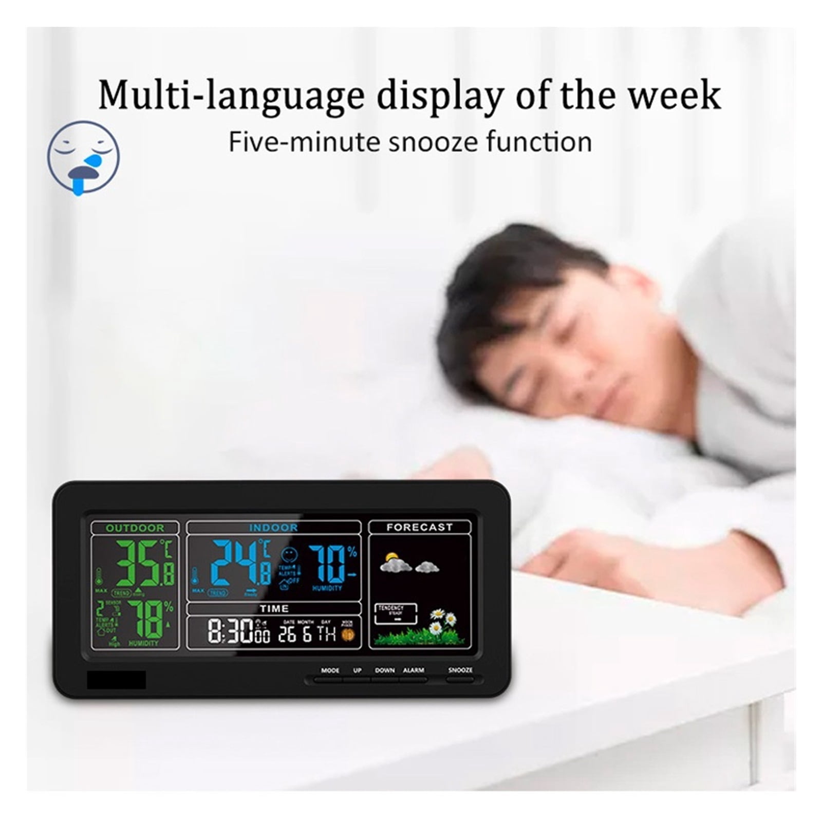 8-in-1 Wireless Weather Station with Air Pressure, Digital Moon Phase Monitor