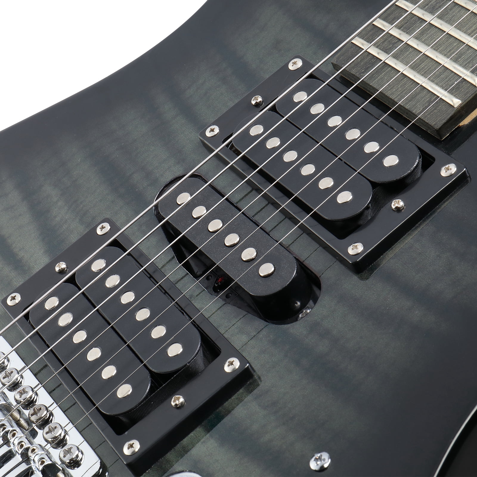 39in Electric Guitar HSH Pickups Black Complete Starter Kit for Hard Tiger-striped, Black
