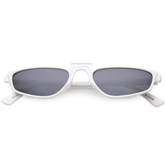 Geometric Rectangle Sunglasses Square Raised Nose Bridge 52mm (White / Smoke)