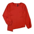 thumbnail image 2 of Rachel Roy Womens Susana Asymmetrical Pullover Blouse, Red, XX-Large, 2 of 2