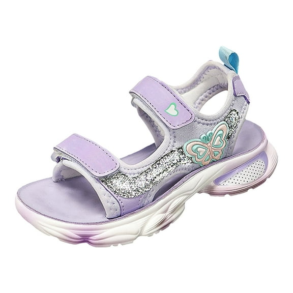 BOBOGOJP Boys Girls Sandals Open-Toe Summer Outdoor Unisex Child Sport Sandals Athletic Lightweight(Toddler/Little Kid/Big Kid) Purple for Size 13.5