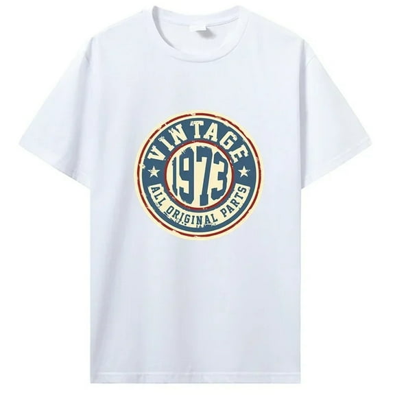 Best Of 1973 Birthday Gifts T Shirts Tshirt Men's Clothing Pure Cotton Funny Letter Print High Quality Old Tee Shirt