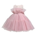 thumbnail image 4 of Otqutp Wedding Dress for Baby Girls Toddler Kids Baby Girls Bow Tulle Patchwork Party Princess Dress Clothes 1-5Y Swing Dress for Toddler Girls(Pink,3-4 Years), 4 of 8