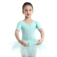 thumbnail image 3 of renvena Girls' Short Sleeve Tulle Ballet Dresses Dance Leotard Tutu Skirt Ballerina Dancewear, 3 of 7