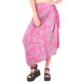 thumbnail image 2 of HAPPY BAY Women's Beach Bathing suit Wrap Bikini Swimwear Swim Cover up Summer Wraps Swimsuit Beachwear Sarong Coverups Skirts for Women One Size Leaves, Pink, 2 of 4