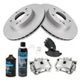 thumbnail image 2 of TRQ Front Brake Pad & Rotor Kit Brake Caliper Brake Chemical Kit Brake Pads Brake Rotor Semi-Metallic Fits 2002-2006 Acura RSX, 2 of 5