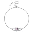 thumbnail image 1 of Pulsera de tobillo de plata esterlina Silvora mujer tobilleras infinito piedra de nacimiento corazón octubre, 1 of 8