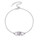 thumbnail image 1 of Pulsera de tobillo de plata esterlina Silvora mujer tobilleras infinito piedra de nacimiento corazón octubre, 1 of 8