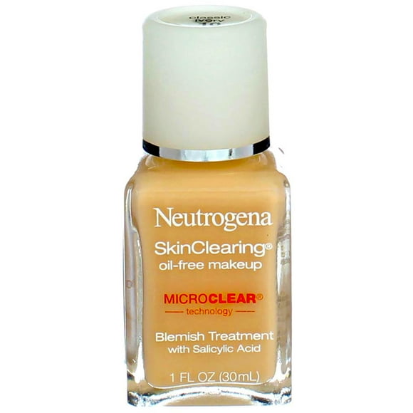 Neutrogena SkinClearing Oil-Free Liquid Makeup, Classic Ivory [10] 1 oz (Pack of 2)