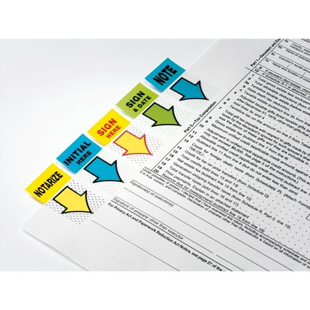 Post-it 1" Wide "Sign and Date" Flags, Bright Green, 2 Dispensers