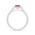 thumbnail image 2 of Angara Rings - Natural 1.45 ct Pink Sapphire Halo Ring with Diamonds in Platinum for Women (Size-8x6mm) | September Birthstone Jewelry, Birthday, Anniversary, Jewelry Gift for Women, 2 of 8