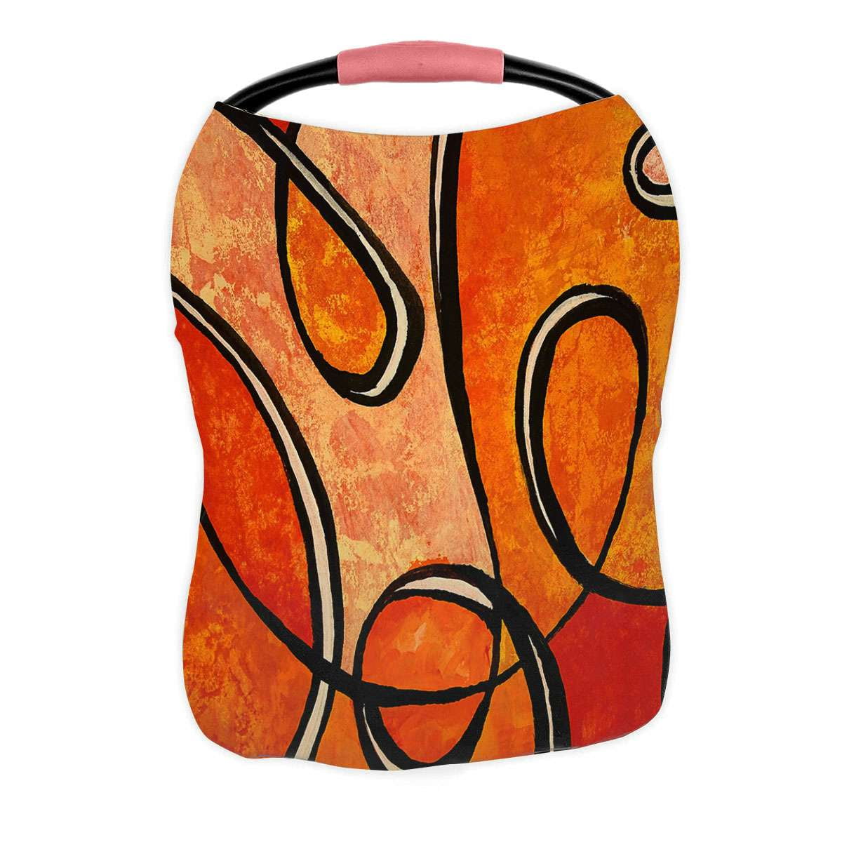 ECZJNT Swirls in shades of orange Nursing Cover Baby Breastfeeding Infant Feeding Cover Baby Car Seat Cover