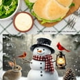 thumbnail image 5 of JOOCAR Winter Snowman with Rabbit and Birds Scene Linen Table Mats Set of 4 for Home Kitchen Table Decor 12x18 inch, 5 of 5
