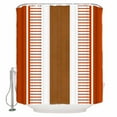 thumbnail image 2 of Burnt Orange Farmhouse Waterproof Fabric Shower Curtain, Orange Brown Striped Shower Curtain for Bathroom Curtains Bathtubs Hotel Washable Shower Curtains with 12 Hooks Small 36x72in, 2 of 6