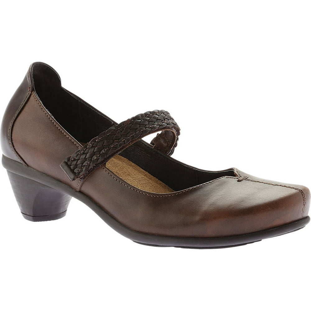 brown leather mary jane flats