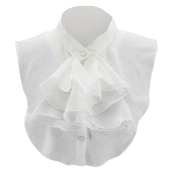 Blusa profesional desmontable con cuello camisero de estilo retro. Blanco S