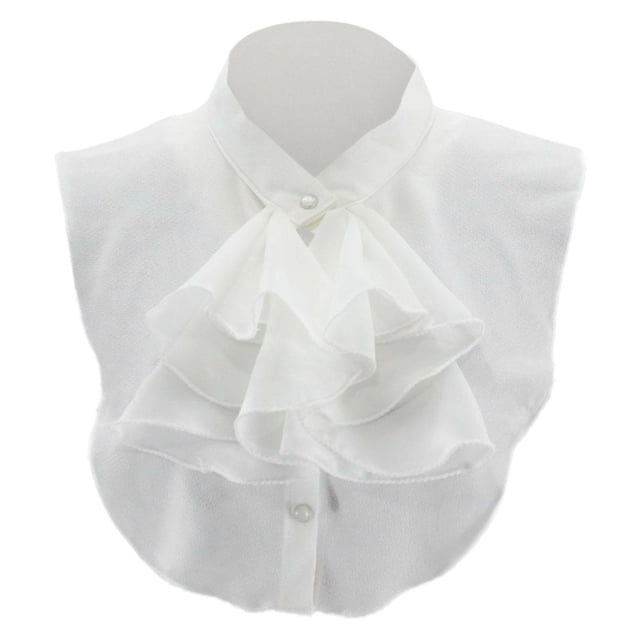 Disfraz de estilo retro con cuello de media camisa exagerado para uso diario, cosplay y escenario. Blanco S